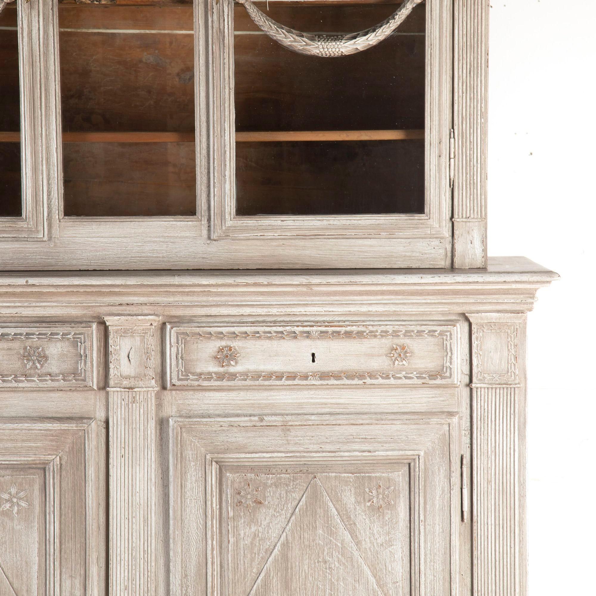 Wood French 19th Century Painted Cupboard For Sale