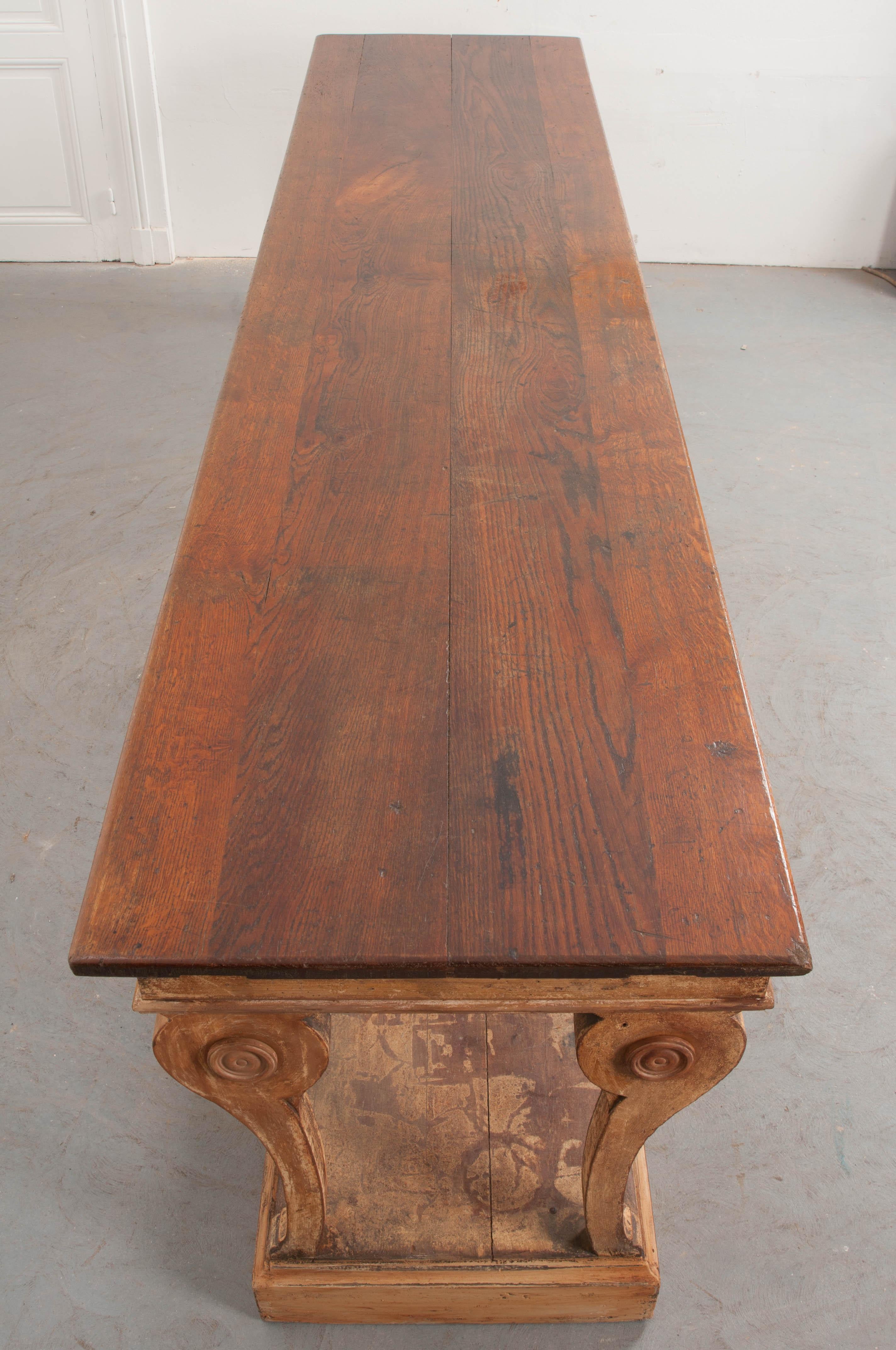 French 19th Century Painted Drapery Table In Good Condition In Baton Rouge, LA