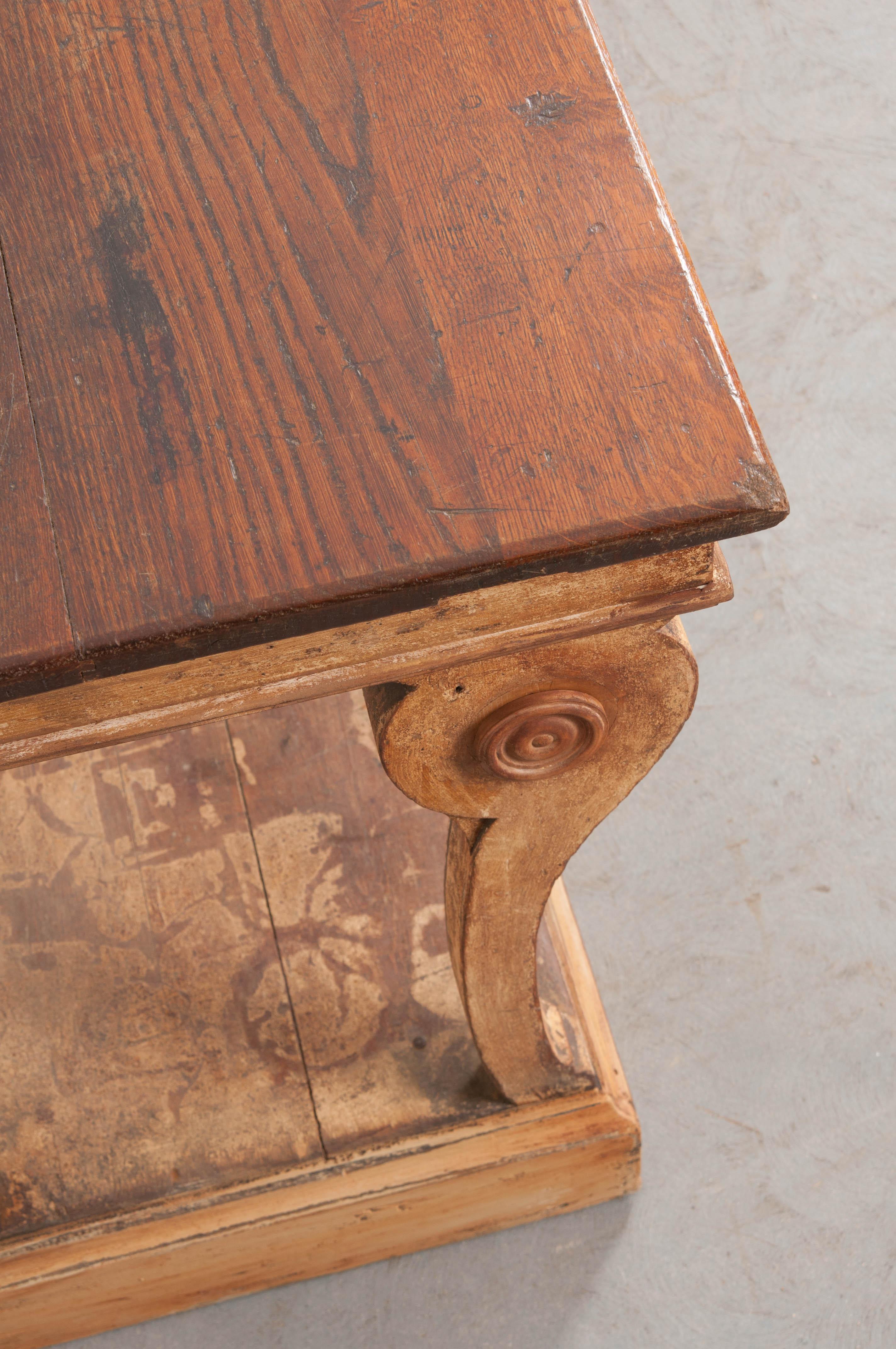 Hardwood French 19th Century Painted Drapery Table