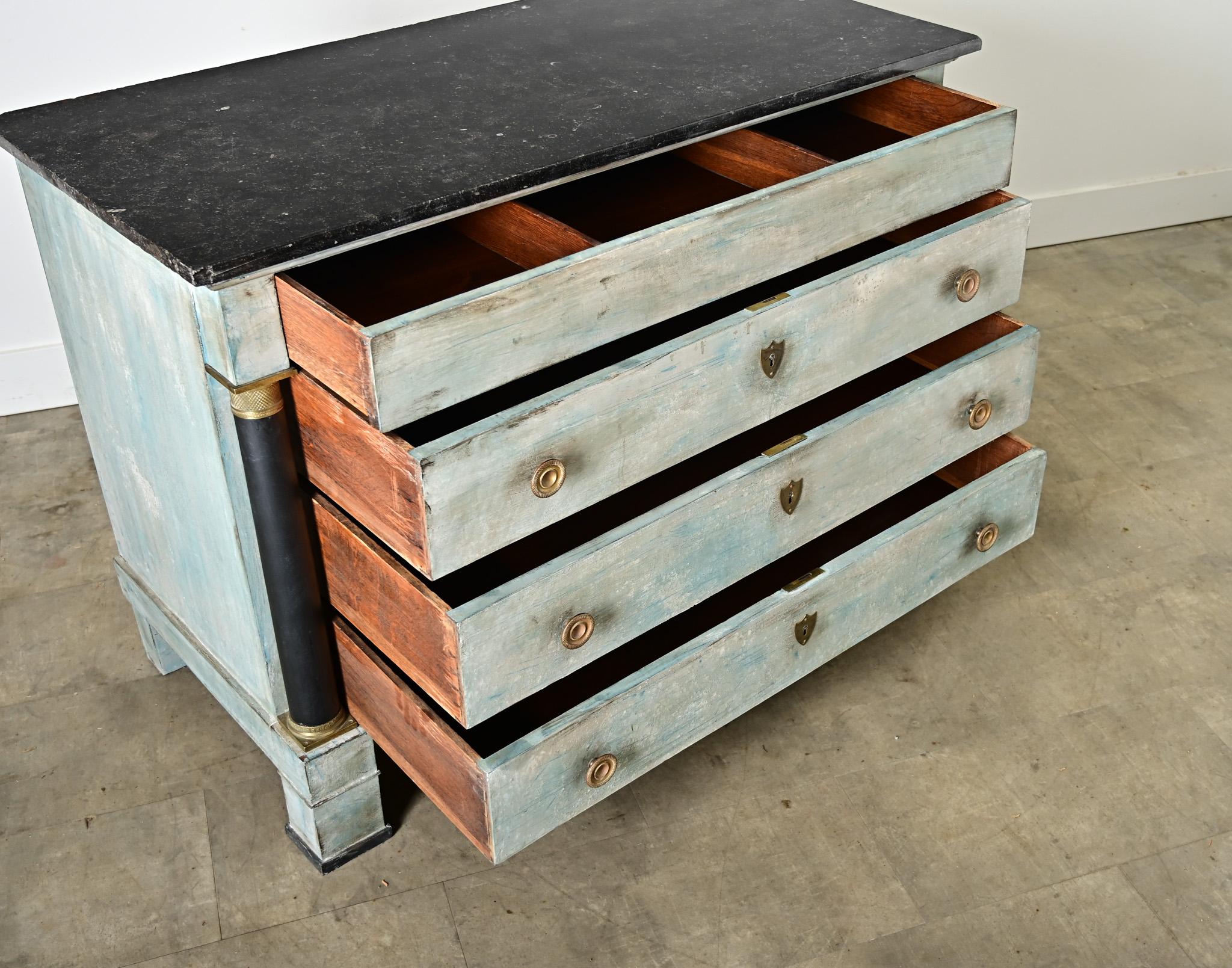 French 19th Century Painted Empire Commode en venta 4