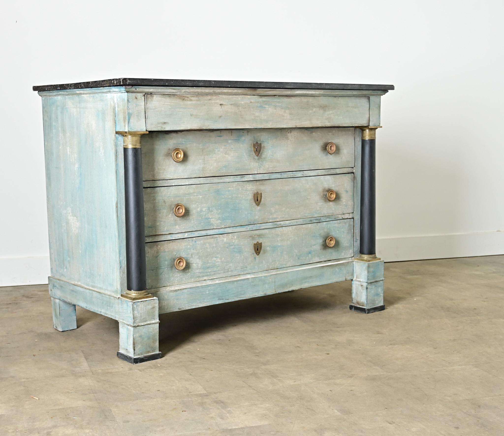 French 19th Century Painted Empire Commode en venta 5