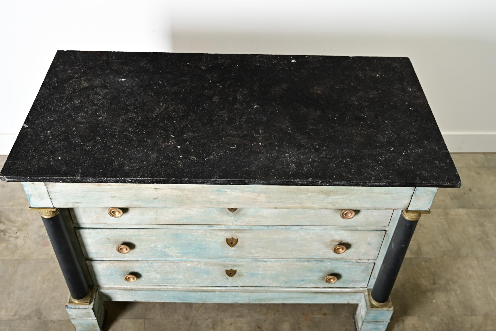 French 19th Century Painted Empire Commode en venta 1