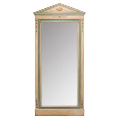 Antique French 19th Century Painted Floor Mirror