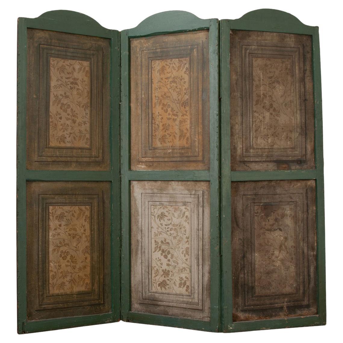 French 19th Century Painted Folding Screen For Sale