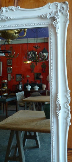 French 19th Century Painted Gesso Framed Mirror with Original Mirror Glass