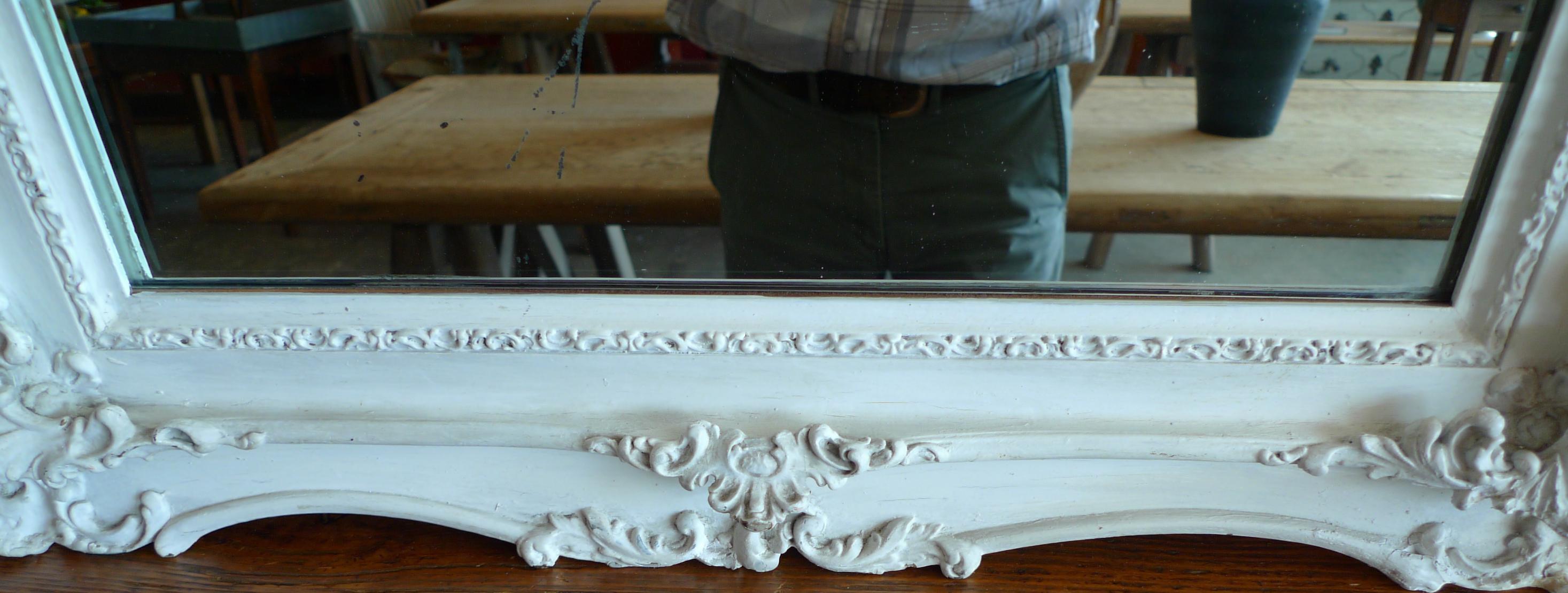 French 19th Century Painted Gesso Framed Mirror with Original Mirror Glass 4