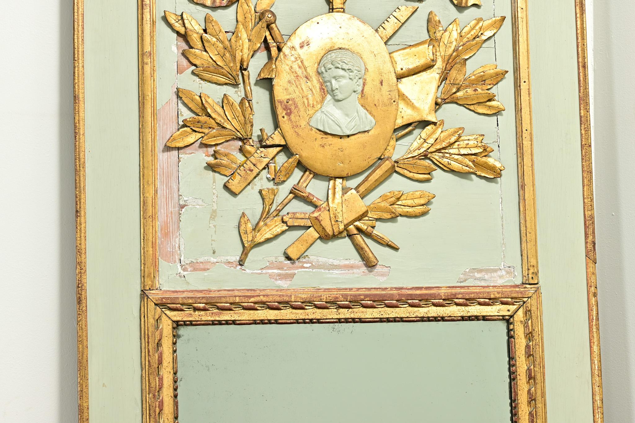 French 19th Century Painted & Gilt Trumeau For Sale 6