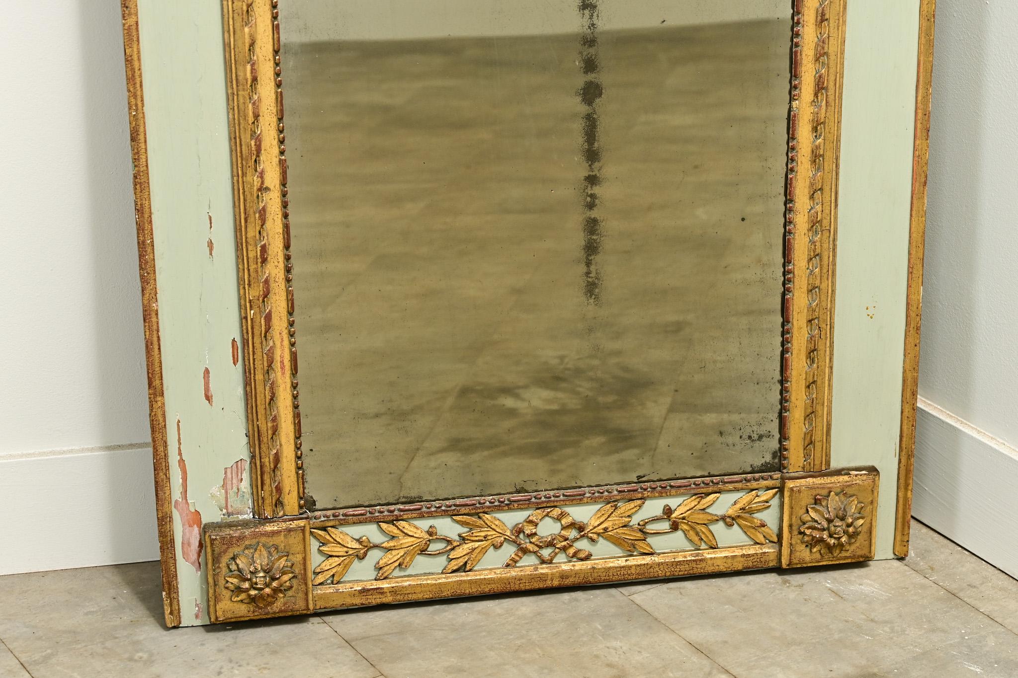 French 19th Century Painted & Gilt Trumeau For Sale 7