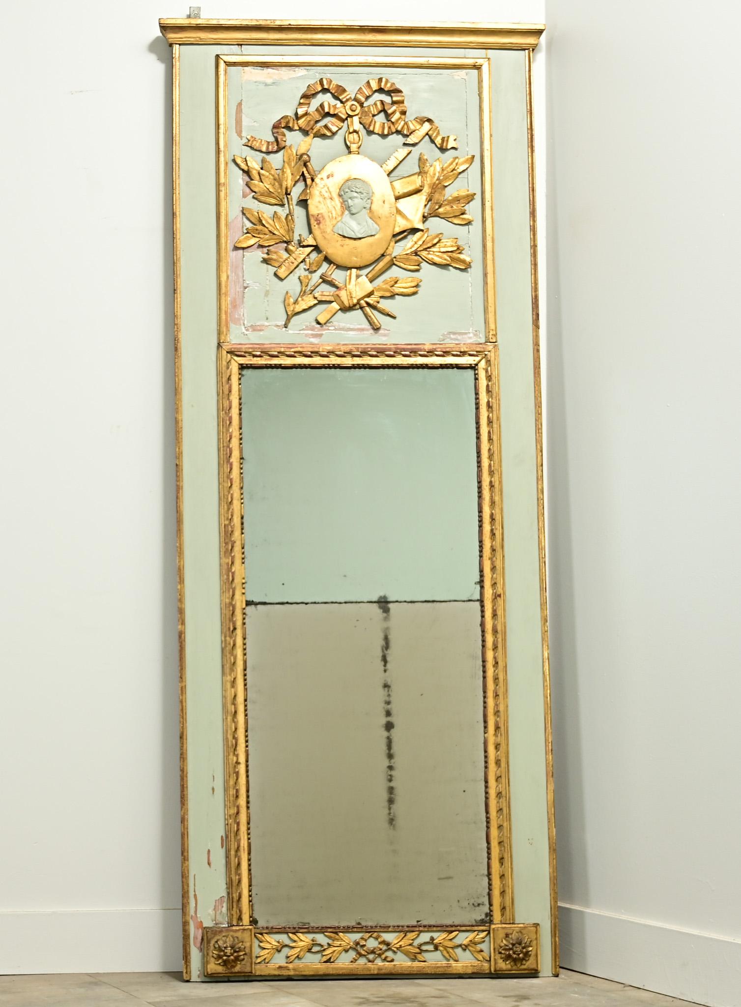 Other French 19th Century Painted & Gilt Trumeau For Sale