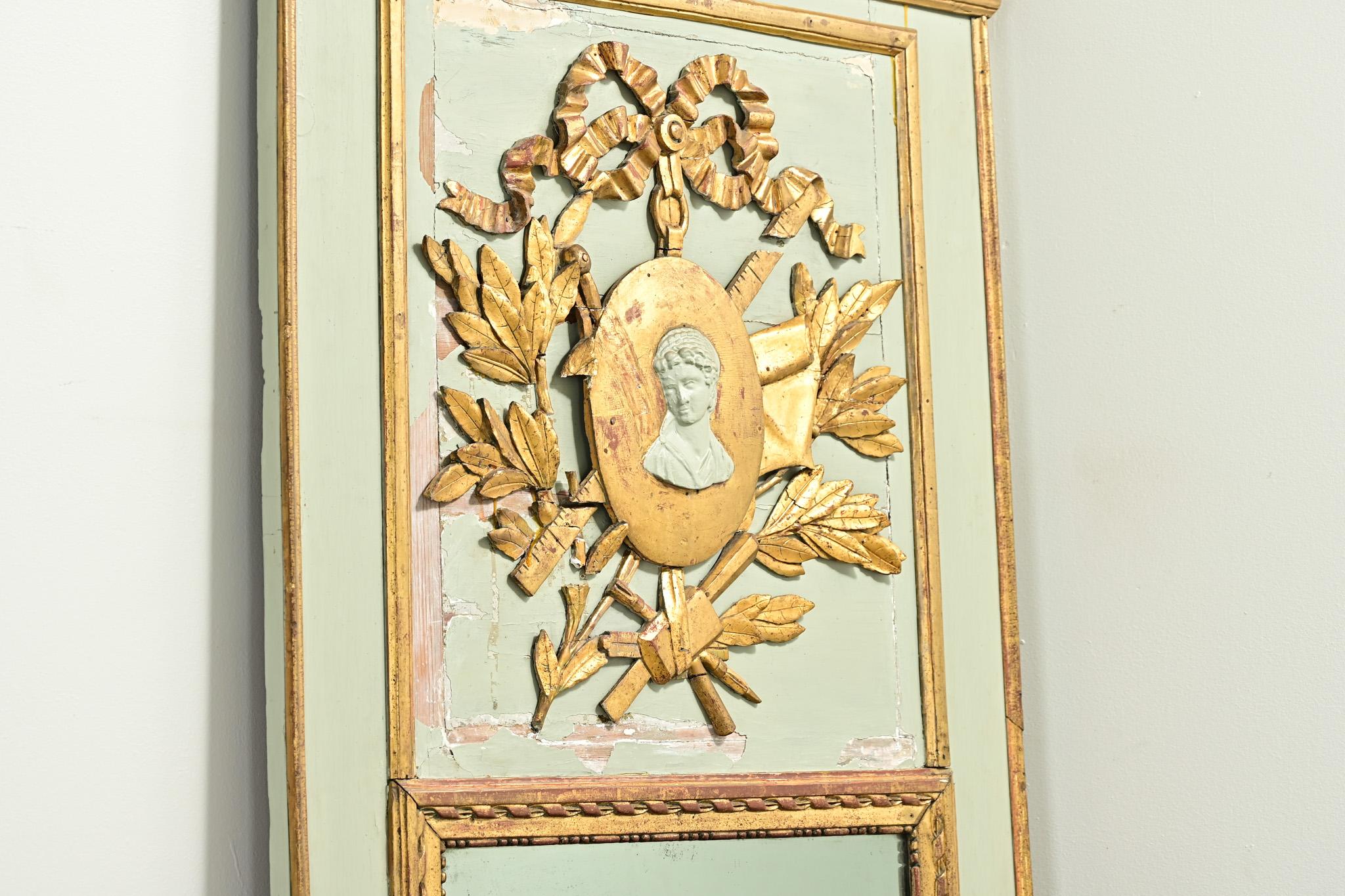 French 19th Century Painted & Gilt Trumeau For Sale 3