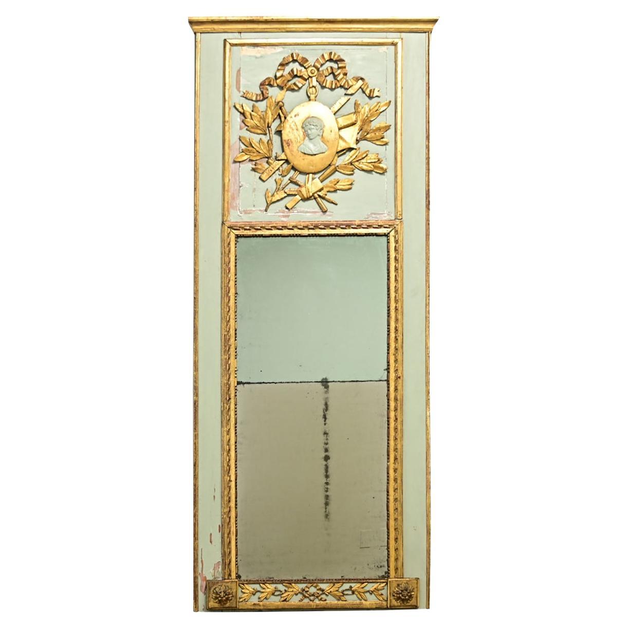 French 19th Century Painted & Gilt Trumeau For Sale