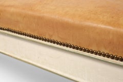 French 19th Century Painted Leather Bench