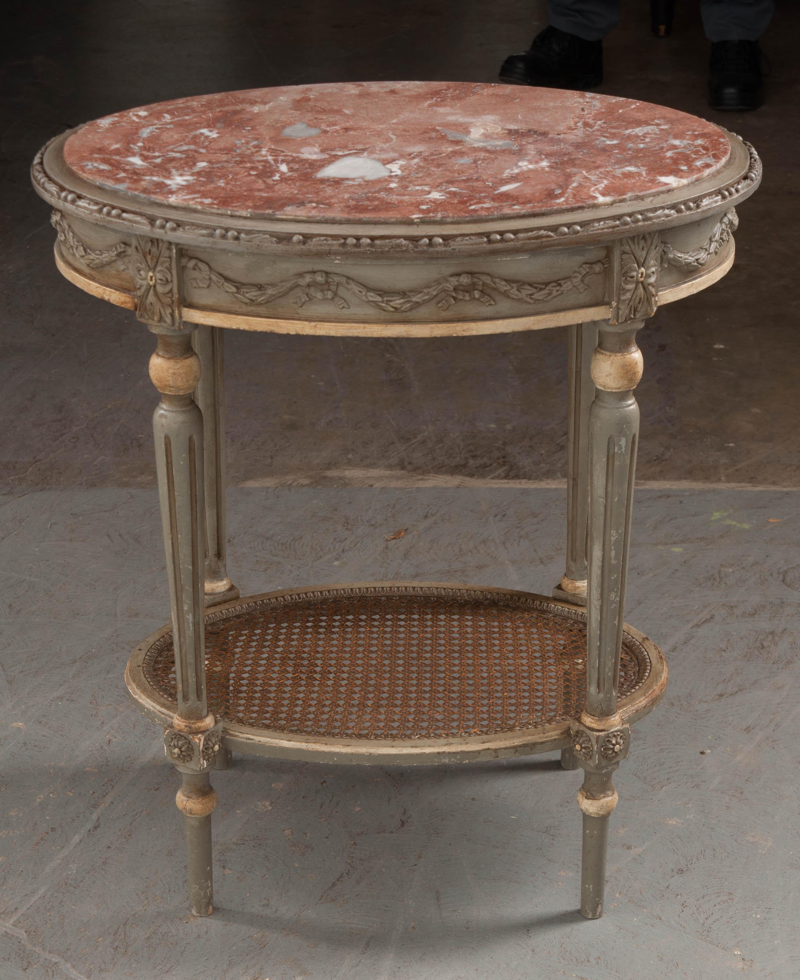 French 19th Century Painted Louis XVI Style Oval Table 4