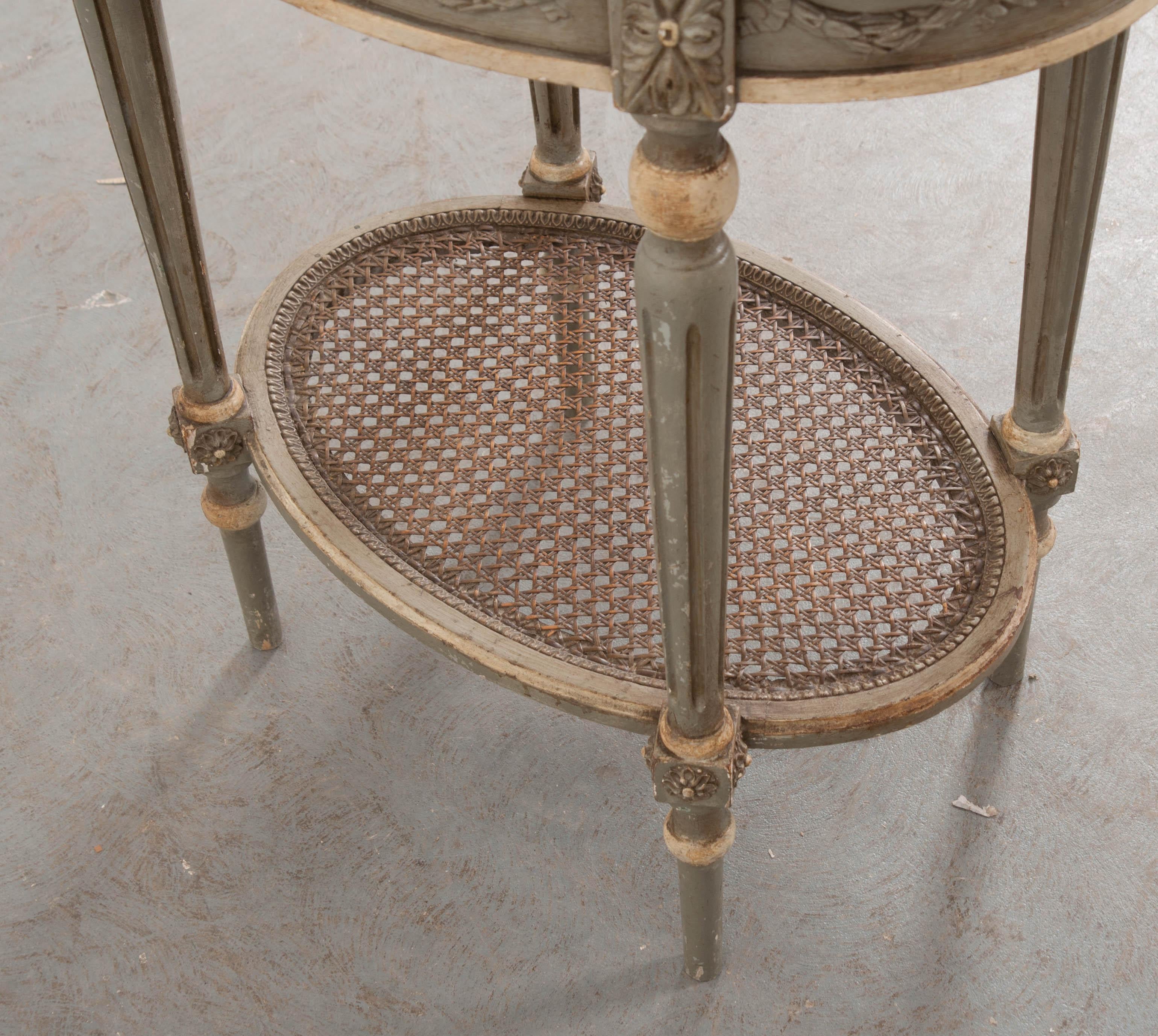 French 19th Century Painted Louis XVI Style Oval Table 1