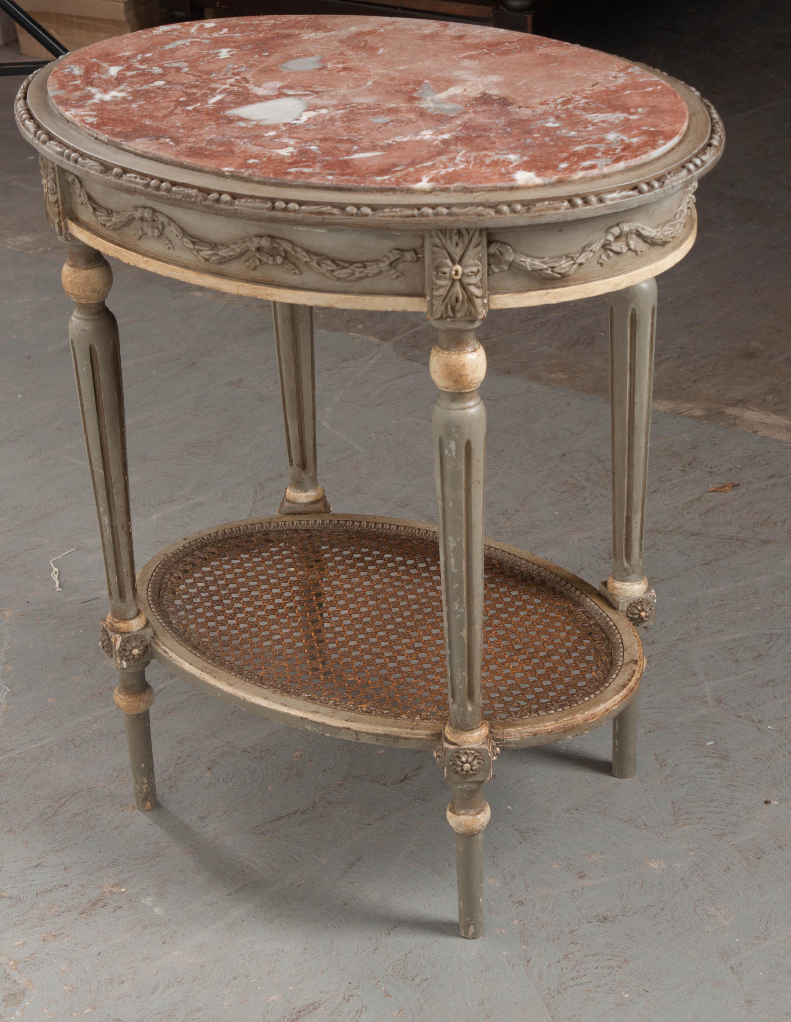 French 19th Century Painted Louis XVI Style Oval Table 3