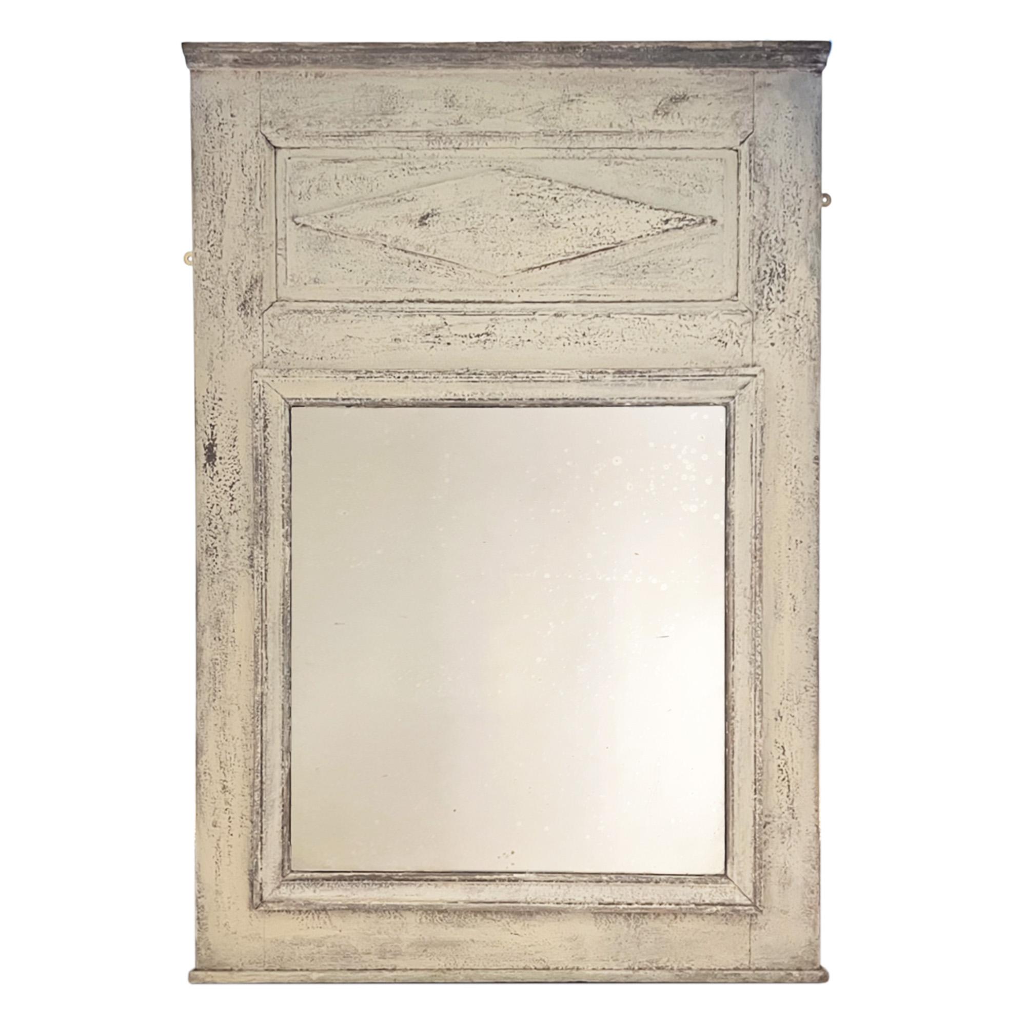 Dipinto a mano Specchio dipinto francese del XIX secolo con placca originale in vendita