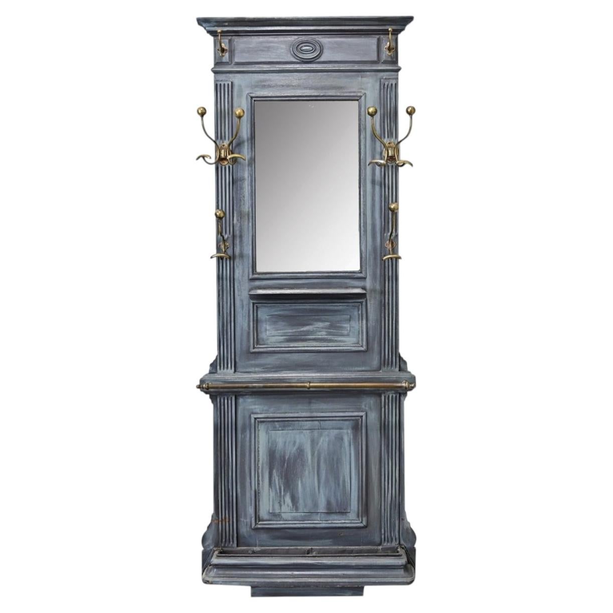 French 19th Century Painted Oak Hall Tree