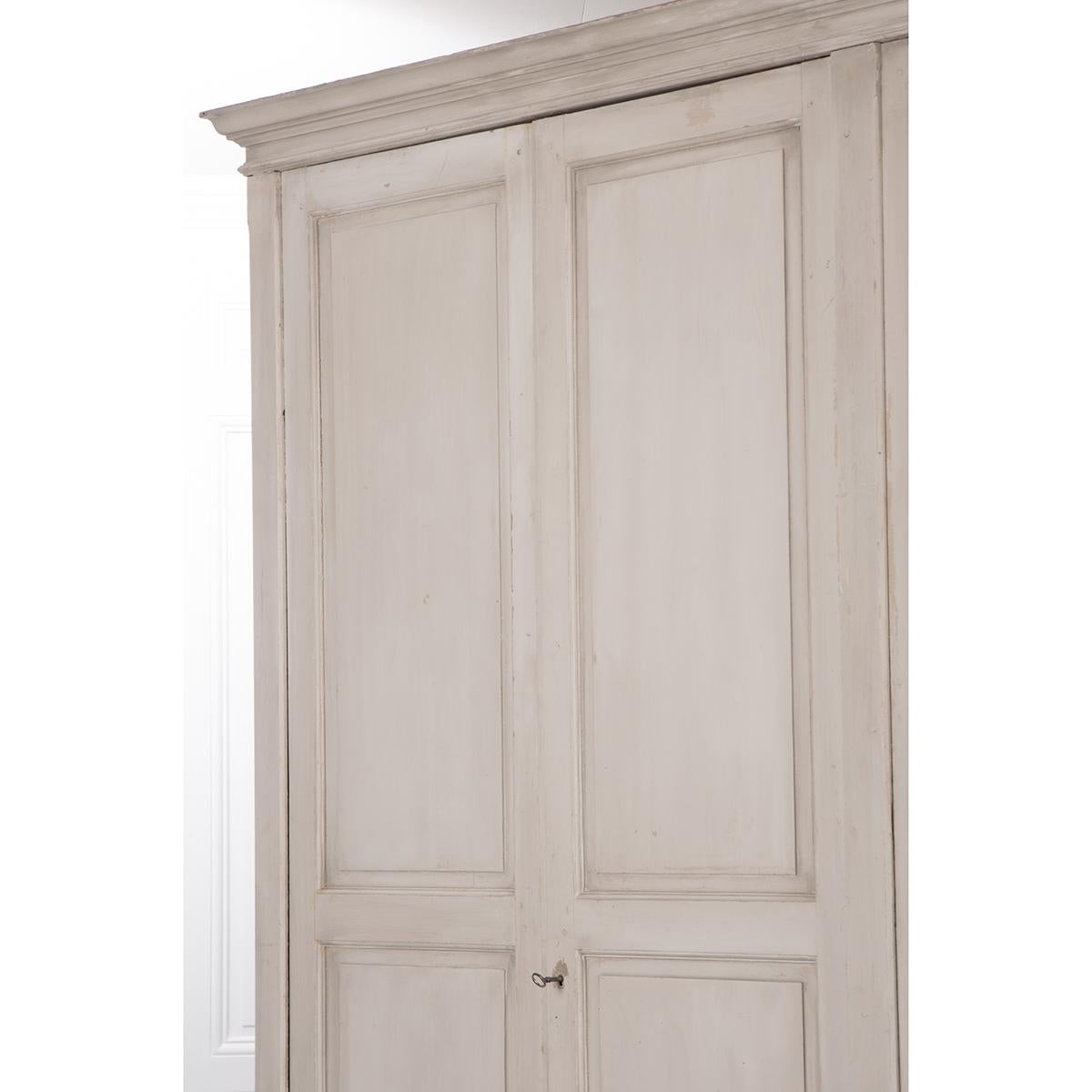 French 19th Century Painted Pine Wardrobe In Good Condition In Baton Rouge, LA