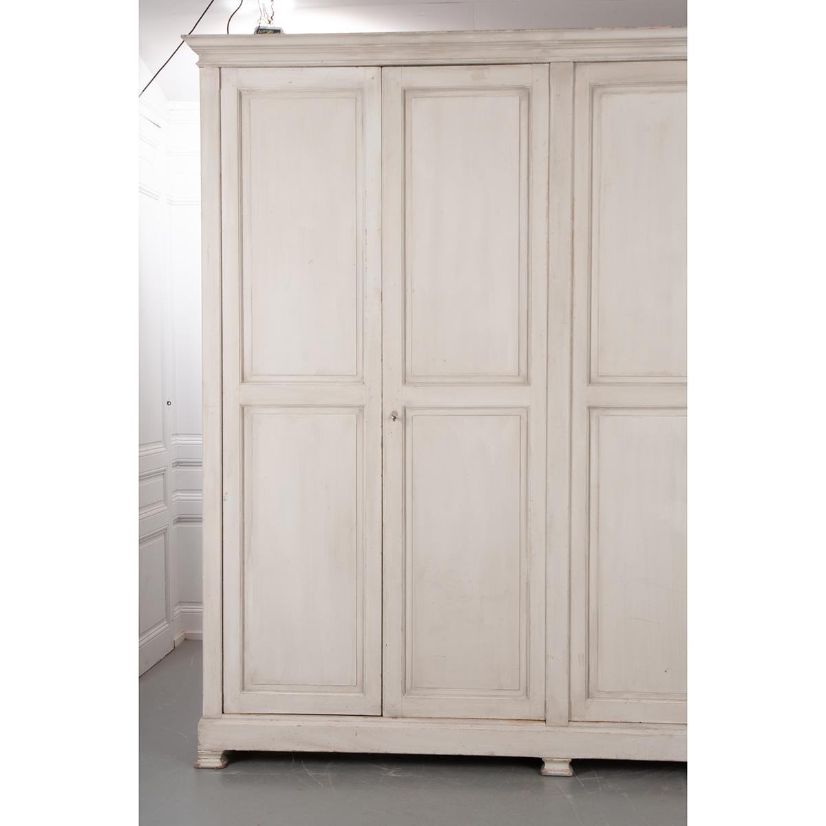 French 19th Century Painted Pine Wardrobe 3