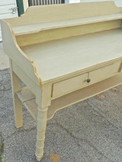 French 19th Century Painted Server or Vanity with Two Drawers and Two Shelves