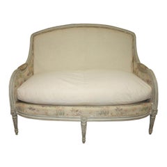 French 19th Century Painted Settee