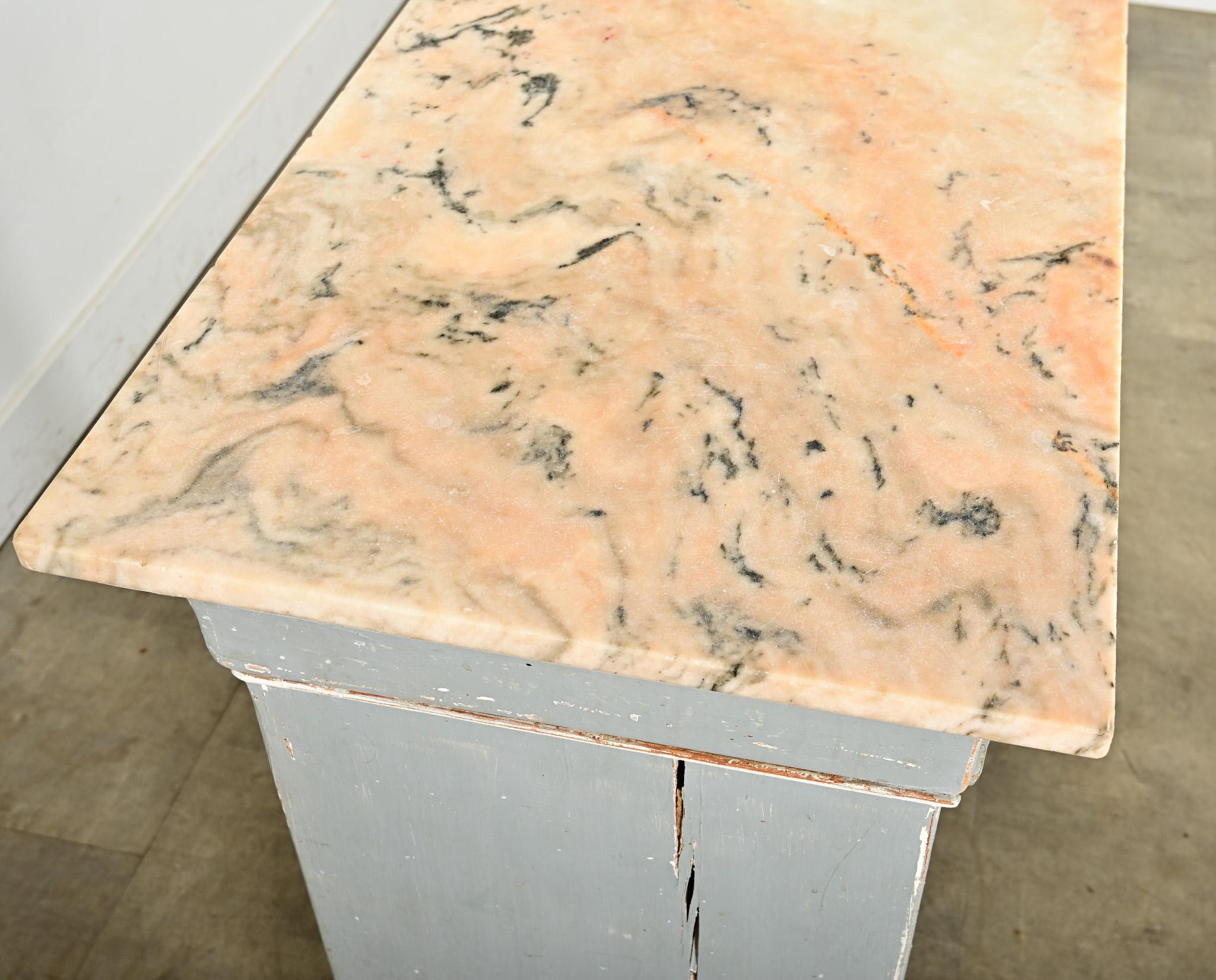 Marmo Banco da negozio dipinto francese del XIX secolo in vendita