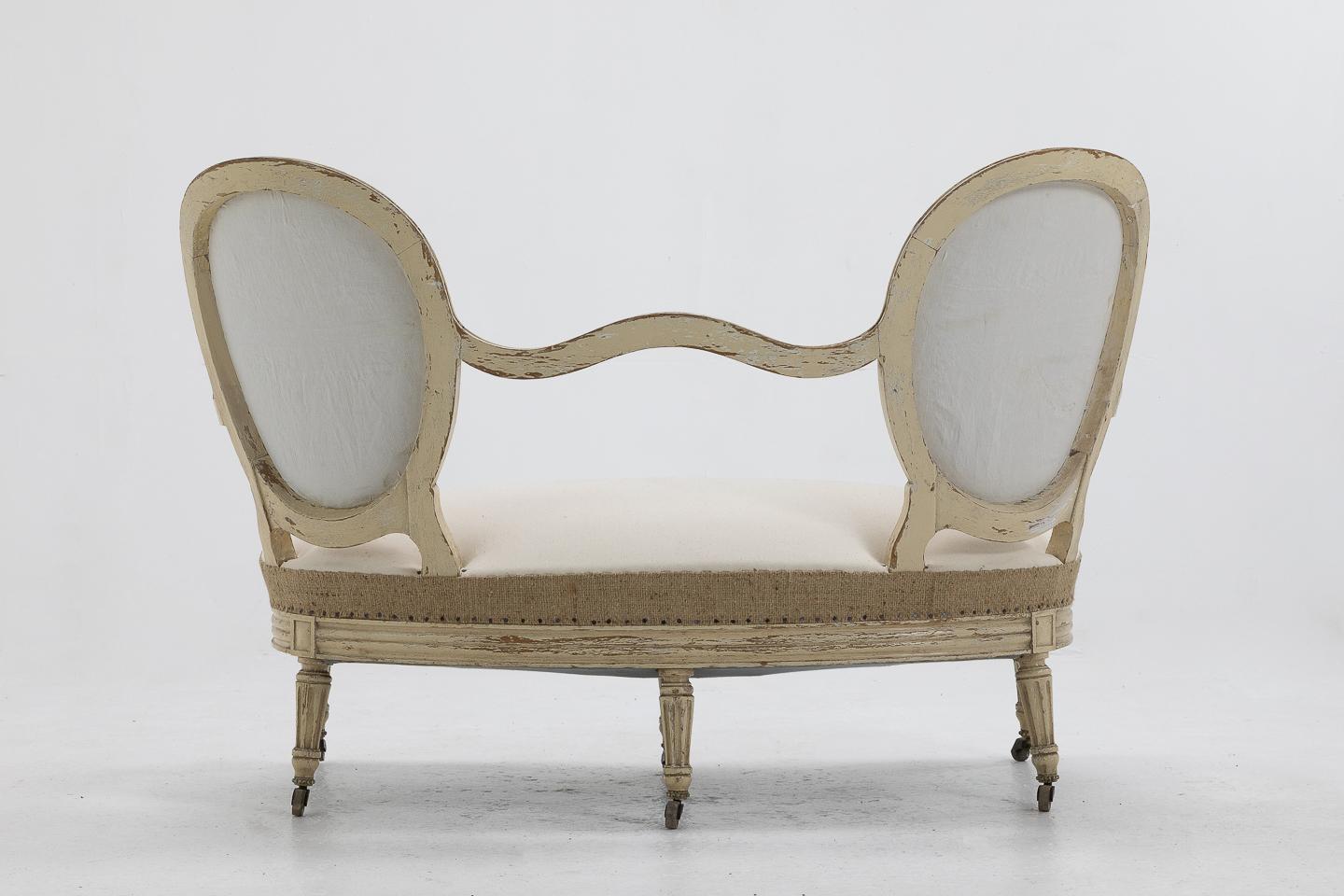 French 19th Century Painted Sofa 1
