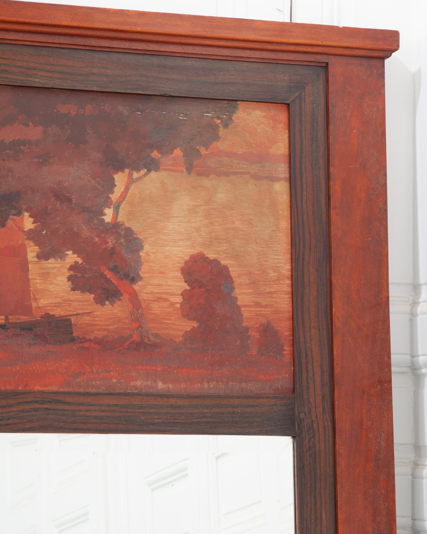 Beveled French, 19th Century Painted Trumeau For Sale