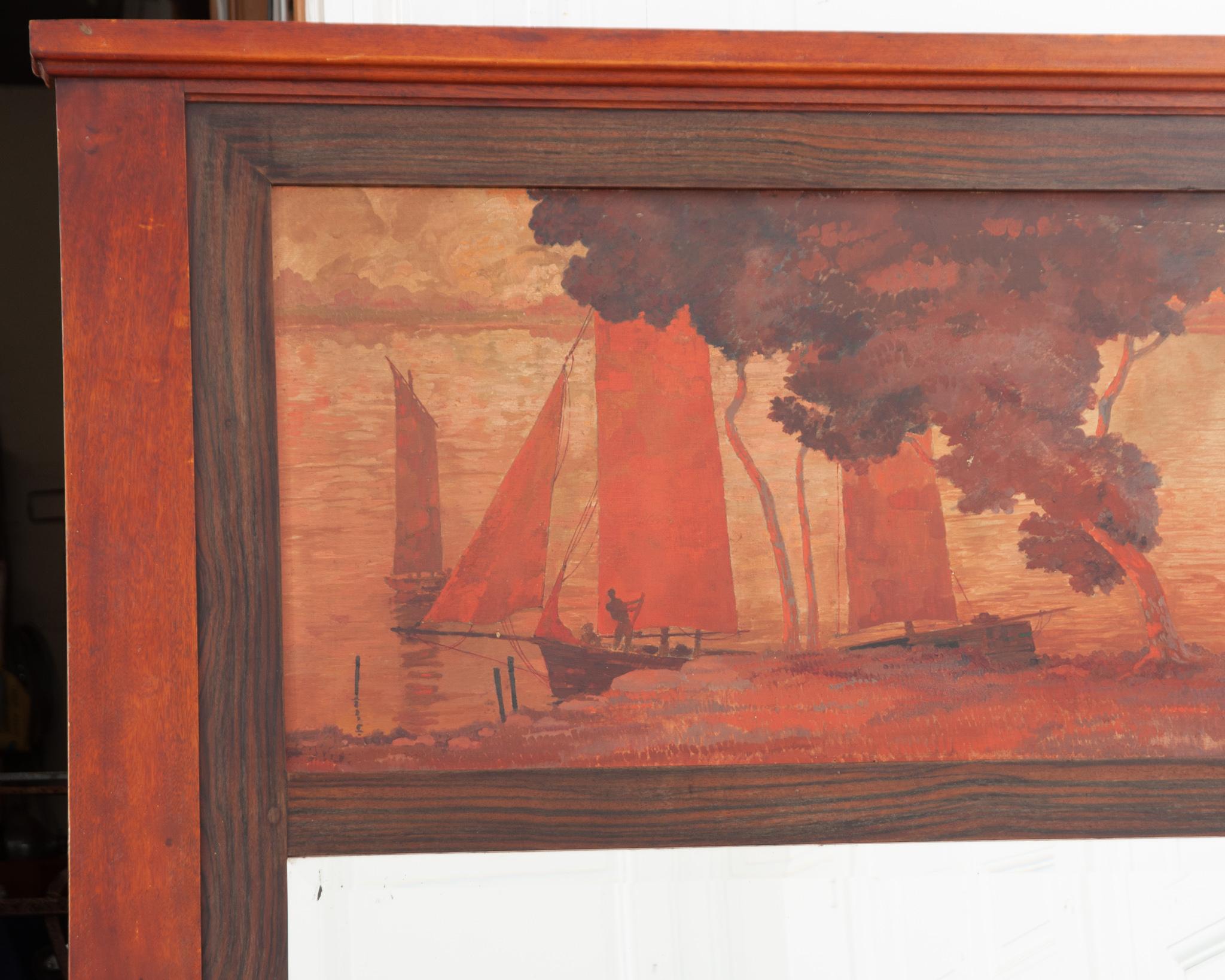 French, 19th Century Painted Trumeau In Good Condition For Sale In Baton Rouge, LA