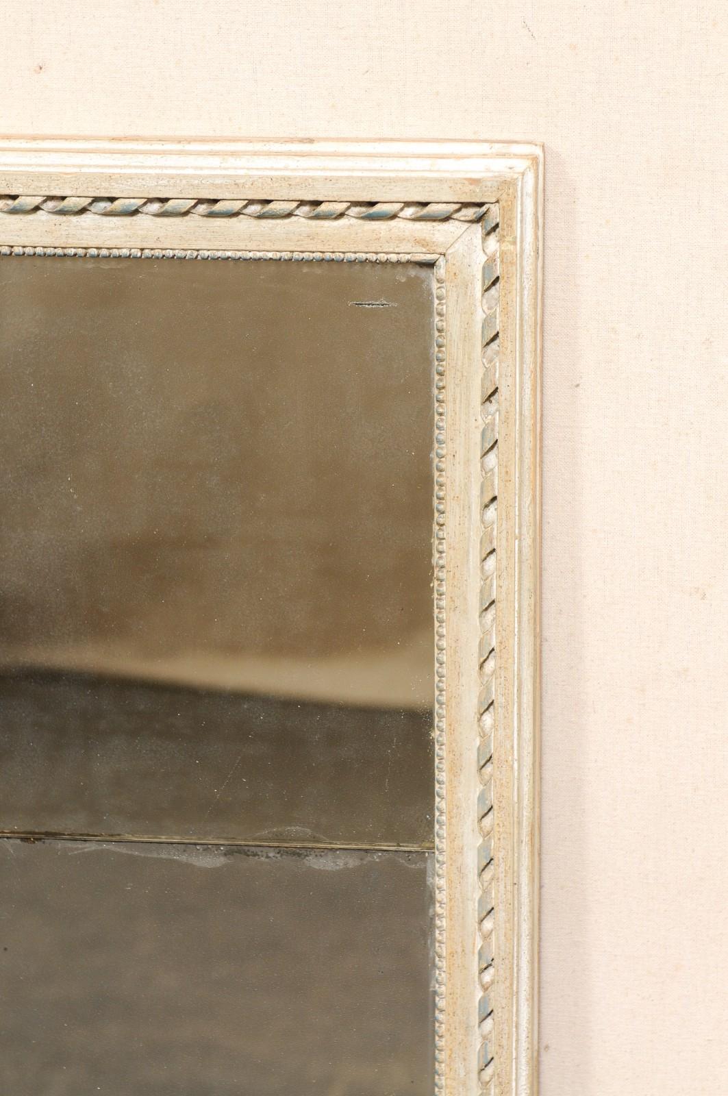 Specchio alto 4 piedi in Wood Wood dipinto del XIX secolo, con vetro originale a due pezzi in vendita 6