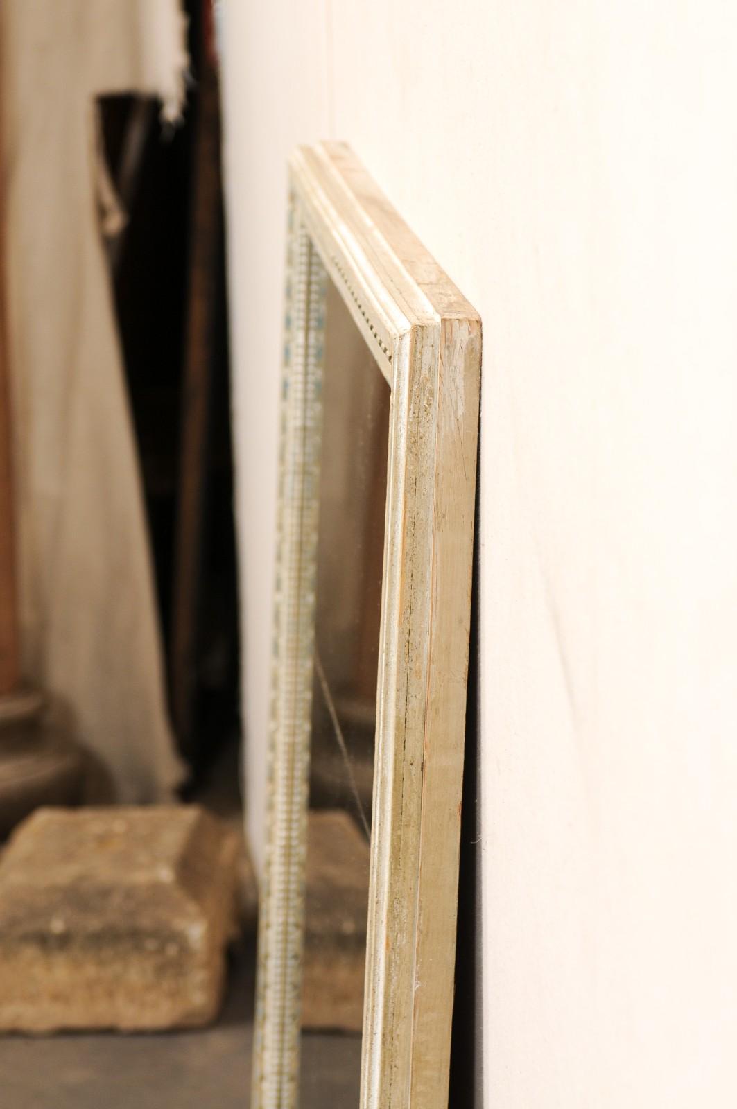 Specchio alto 4 piedi in Wood Wood dipinto del XIX secolo, con vetro originale a due pezzi in vendita 4