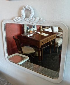 French 19th Century Painted Wood and Gesso Framed Mirror with Original Glass