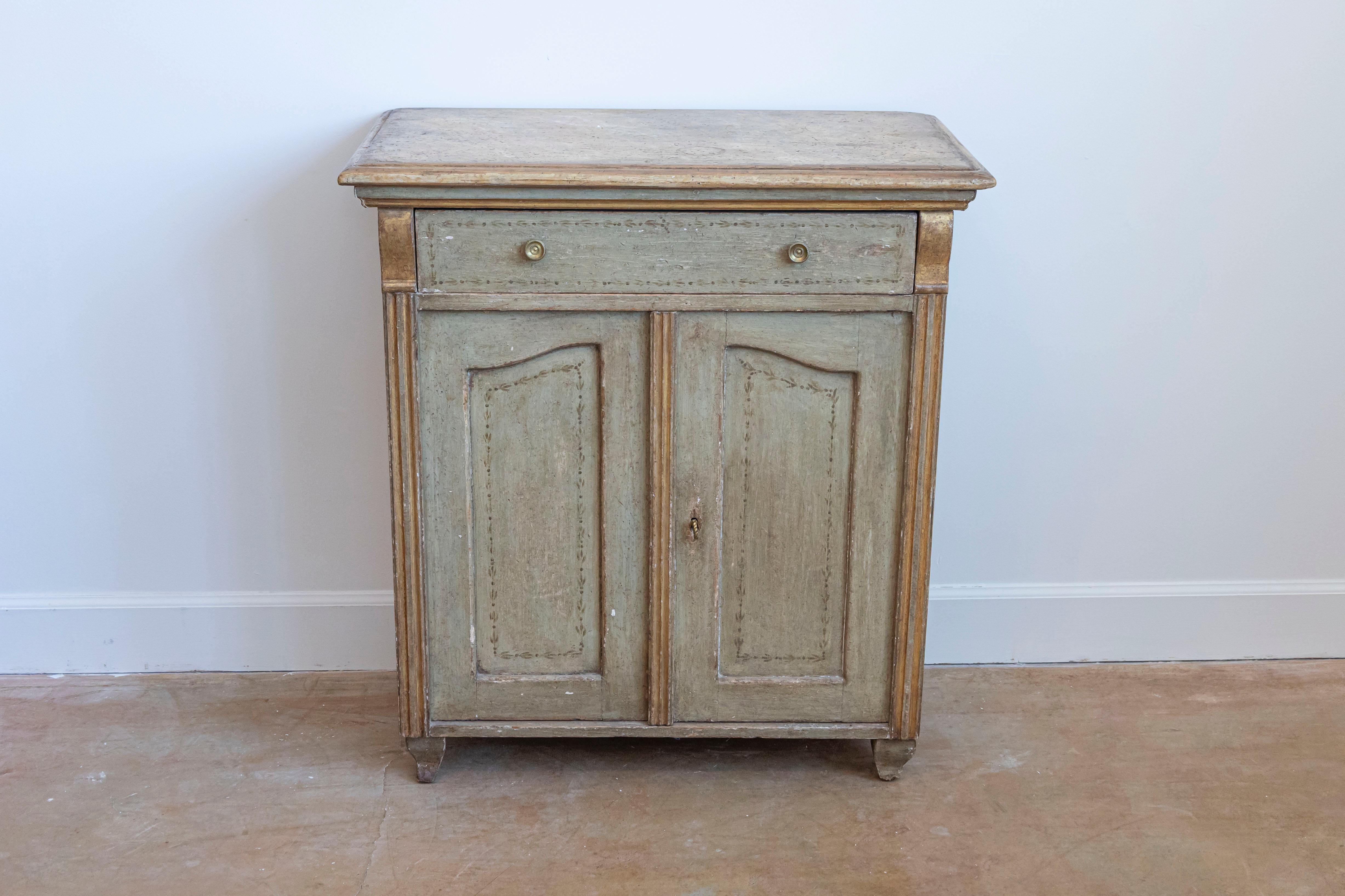 French 19th Century Painted Wood Buffet with Single Drawer over Two Doors In Good Condition In Atlanta, GA