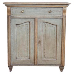 French 19th Century Painted Wood Buffet with Single Drawer over Two Doors