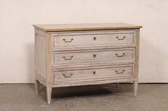 French 19th Century Painted Wood Commode w/Brass Hardware