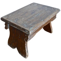 French 19th Century Painted Wood Milking Stool