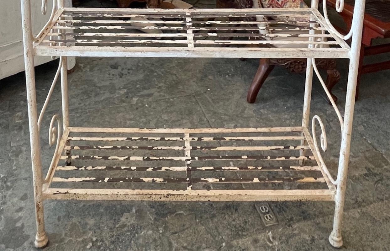 antique wrought iron bakers rack