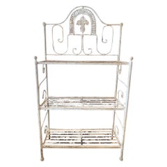 Etagère de boulanger en fer forgé peint du 19ème siècle
