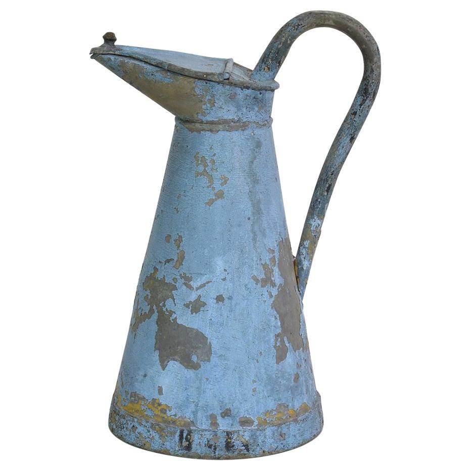 French 19th Century painted Zinc Ewer or Jug