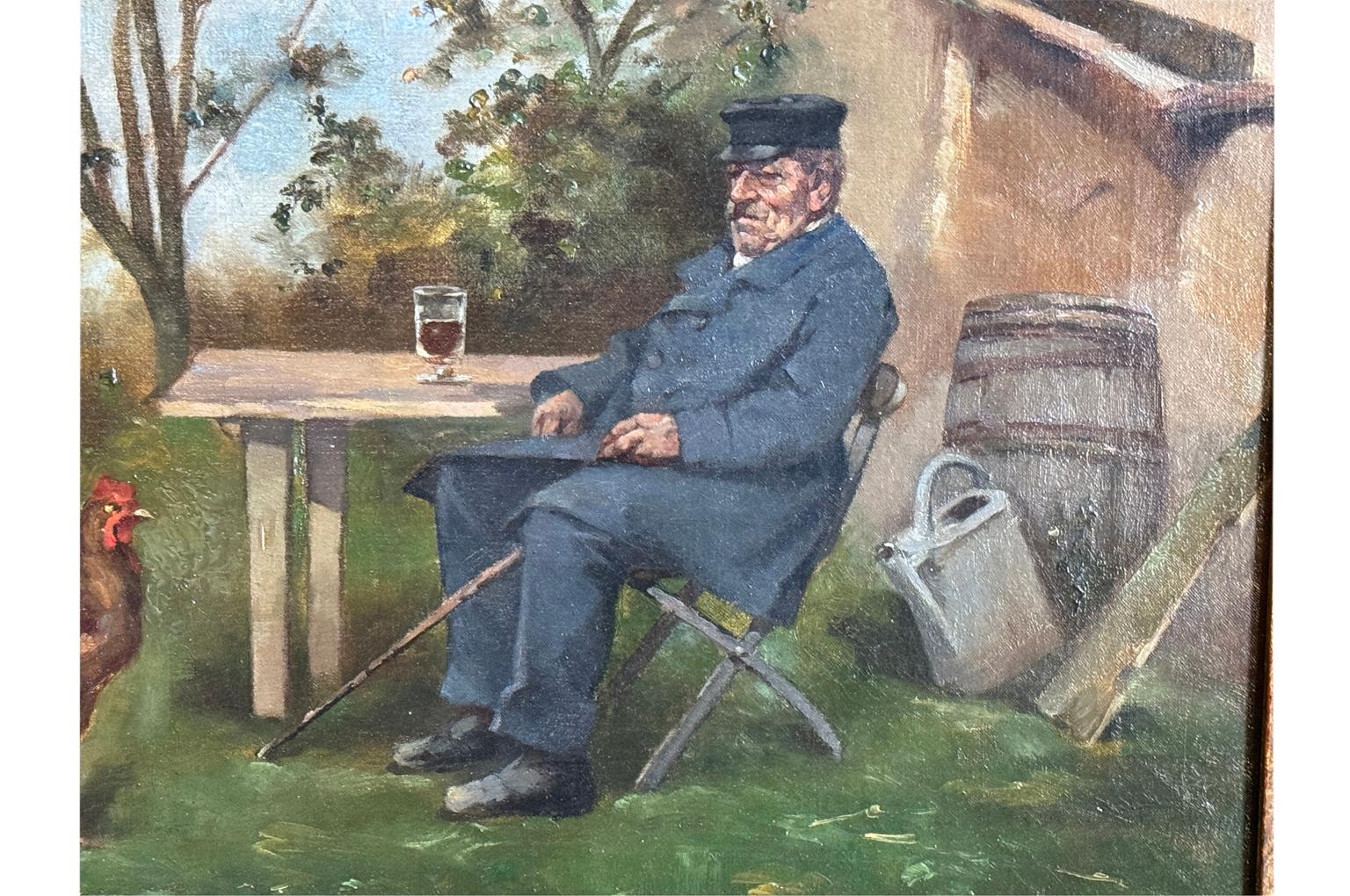 French 19th Century Painting In Good Condition For Sale In Round Top, TX