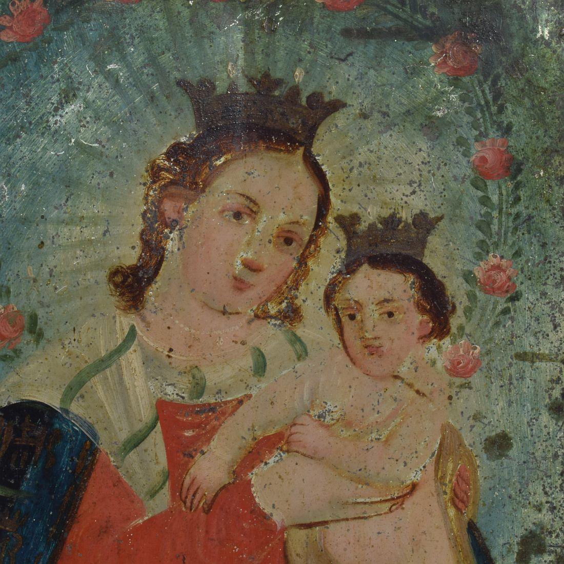 French 19th Century Painting of Maria with Baby Jesus 3