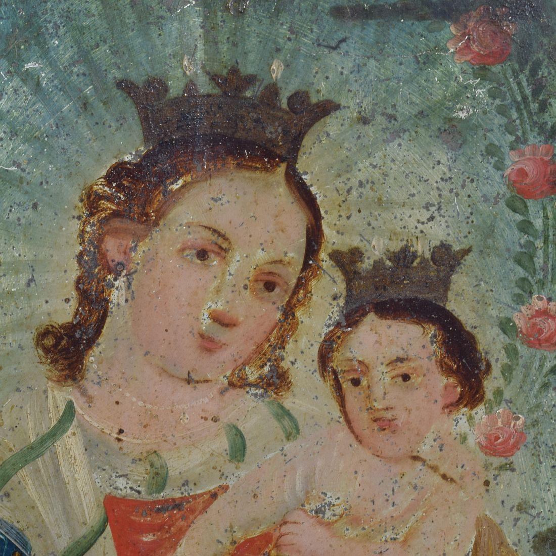 French 19th Century Painting of Maria with Baby Jesus 4