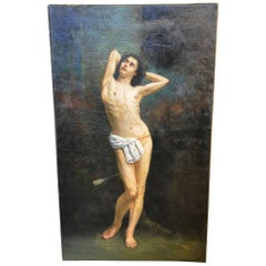 Peinture française du 19ème siècle de Saint Sébastien