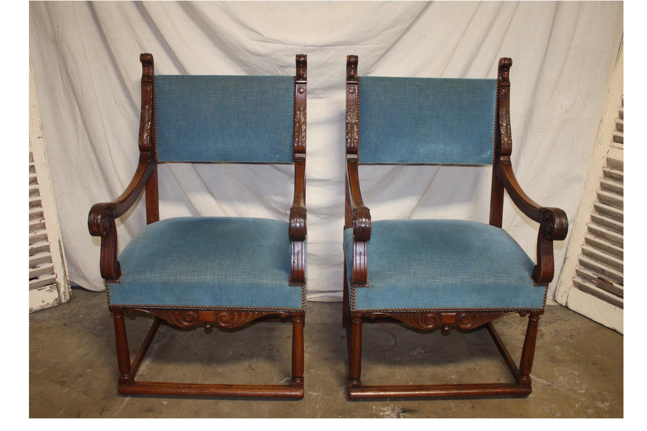 French, 19th century pair of armchairs.