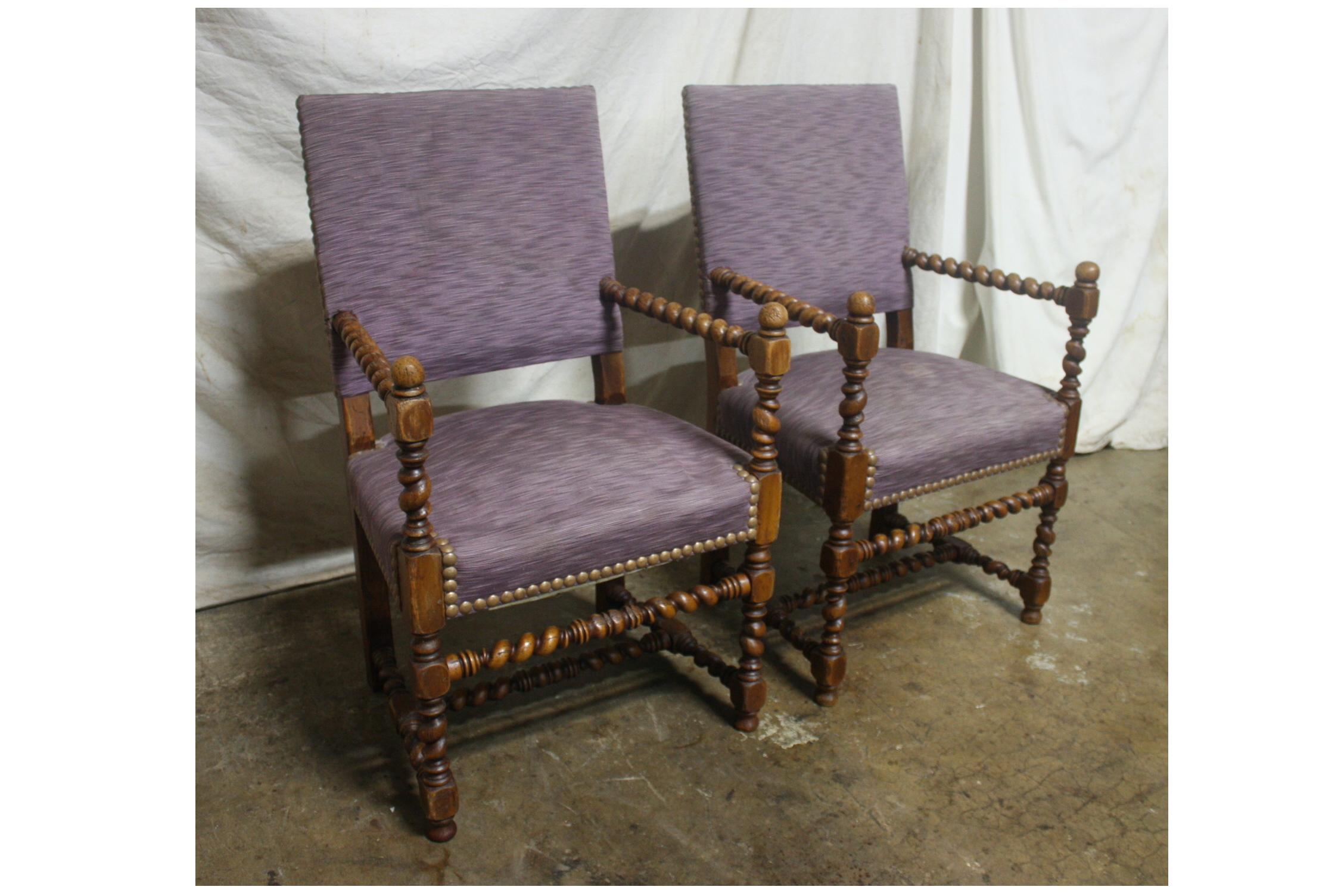 Louis XIII Paire de fauteuils français du XIXe siècle du XIXe siècle en vente