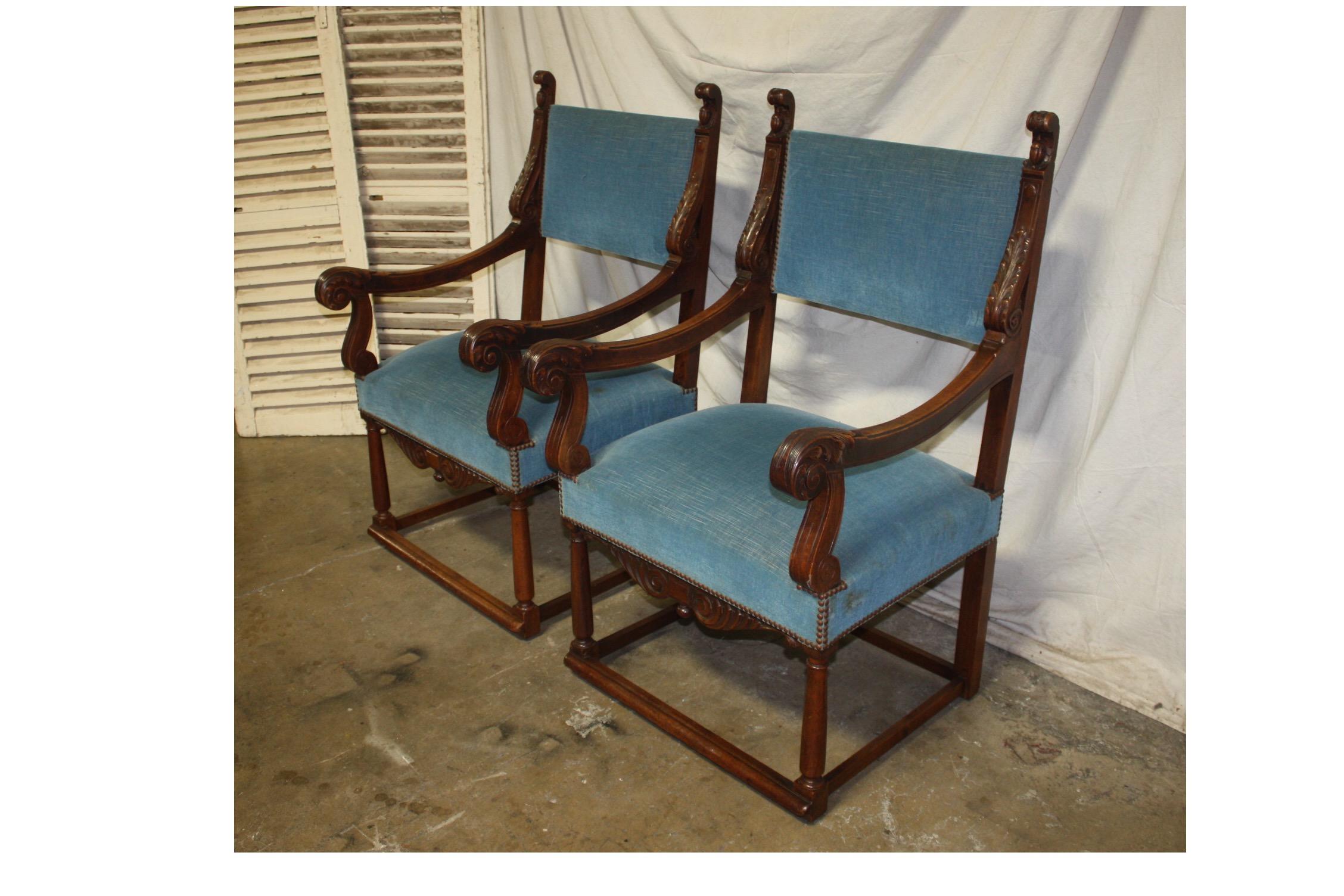 French, 19th Century Pair of Armchairs In Good Condition In Stockbridge, GA