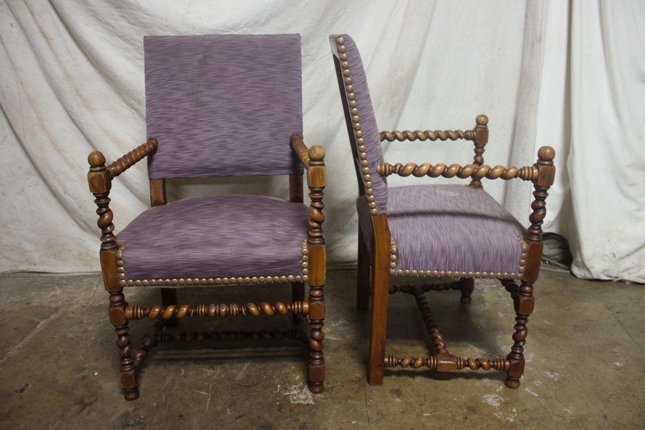 Fruitwood French 19th Century Pair of Armchairs For Sale