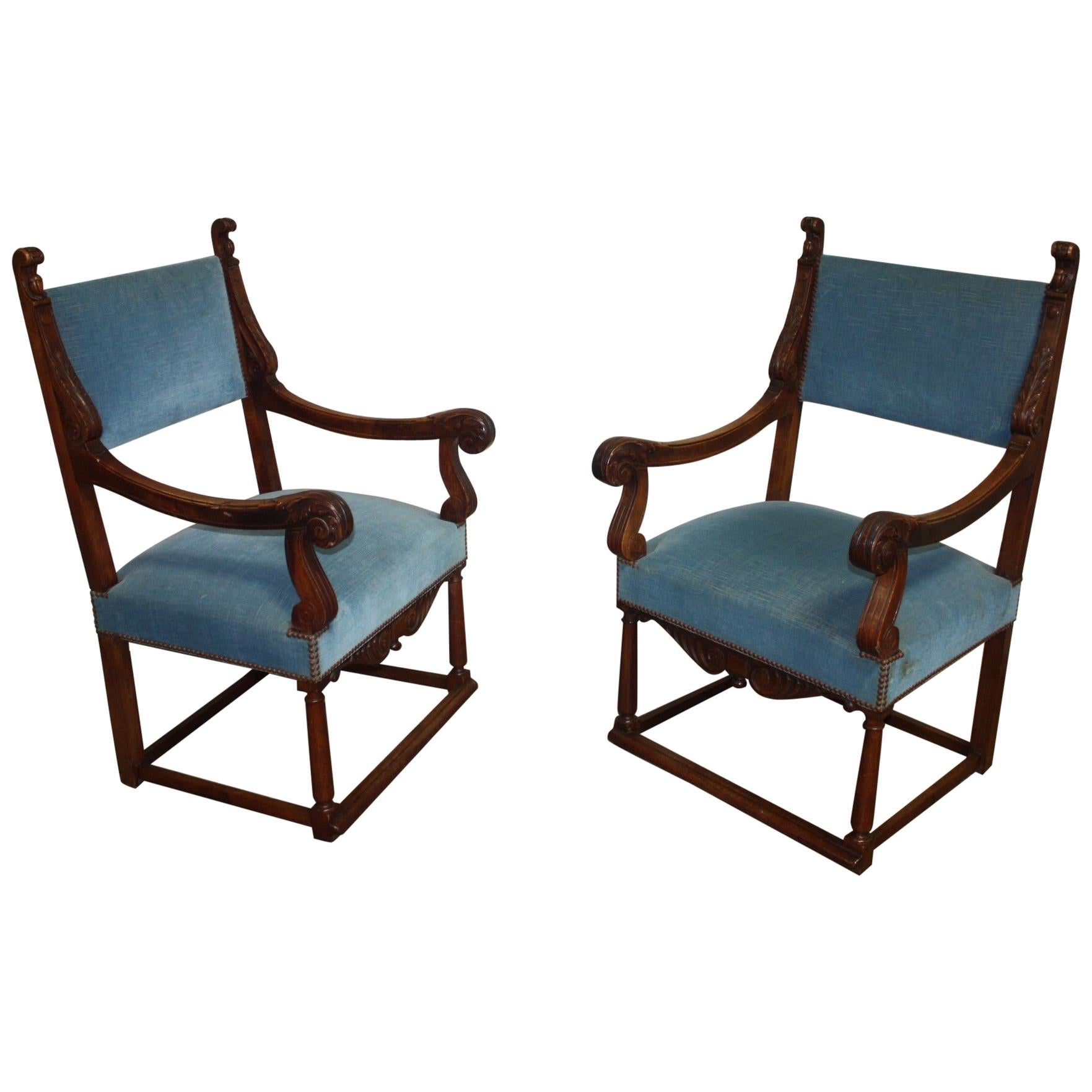 French, 19th Century Pair of Armchairs