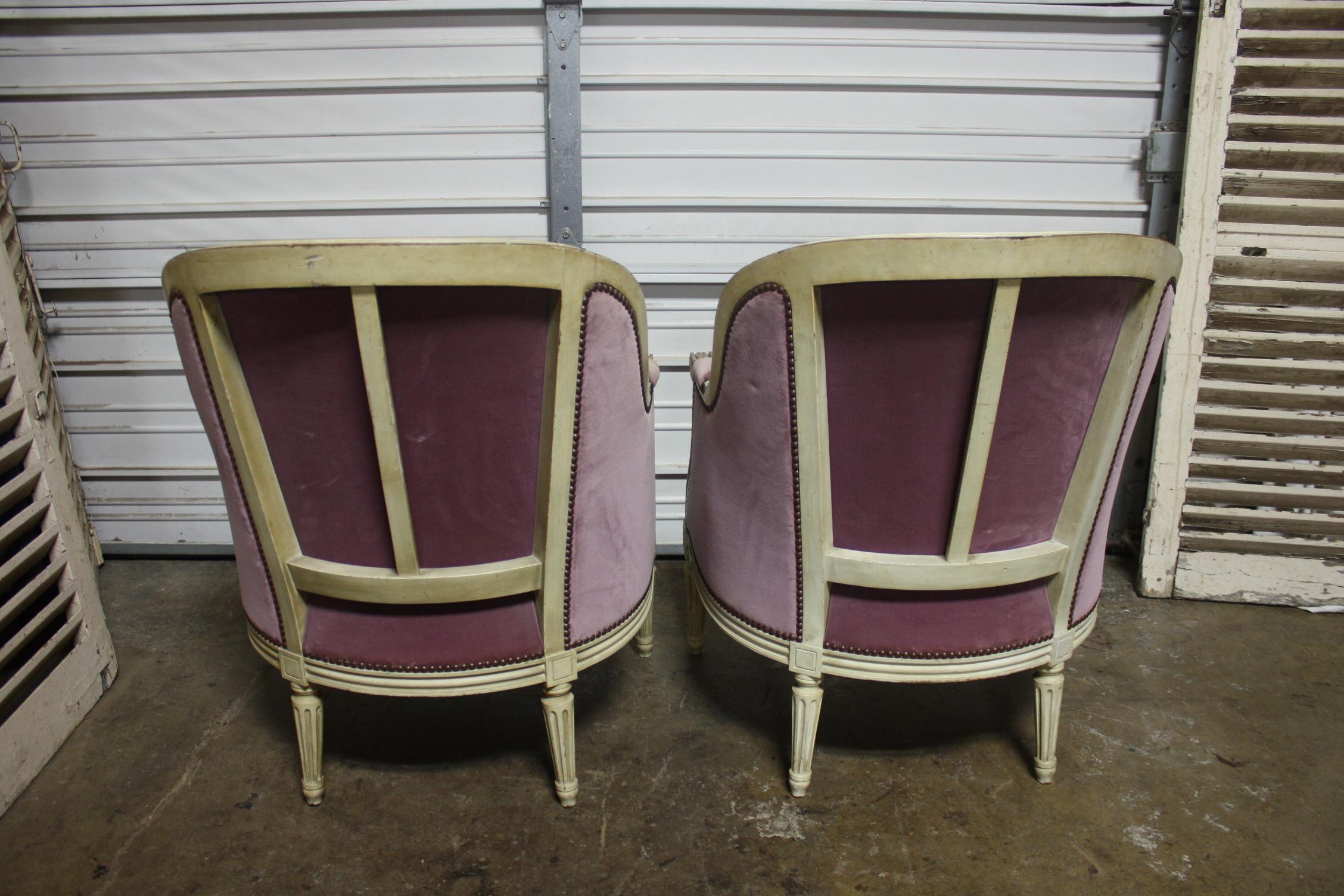 French 19th Century Pair of Bergere Chairs 4