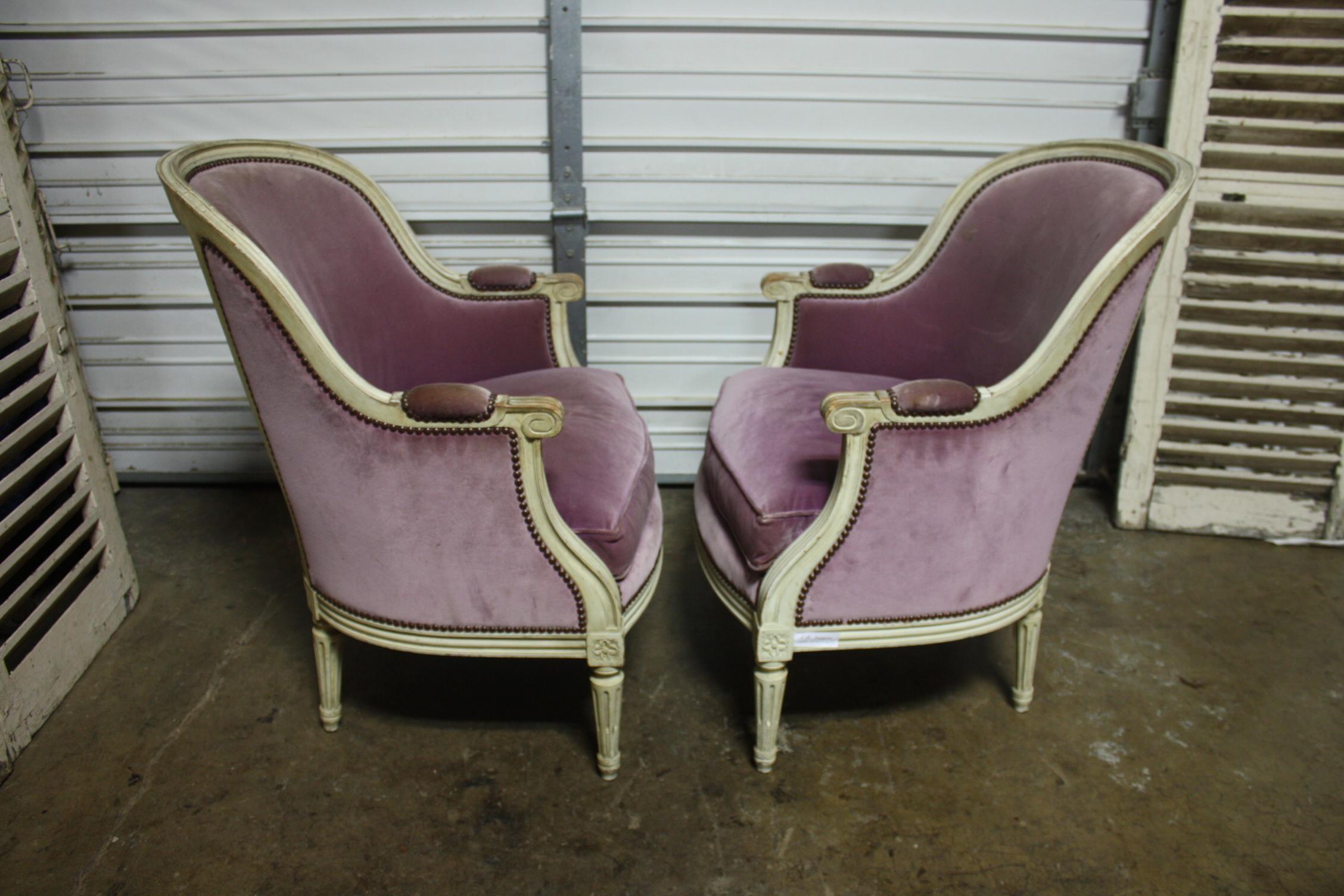 French 19th Century Pair of Bergere Chairs 5